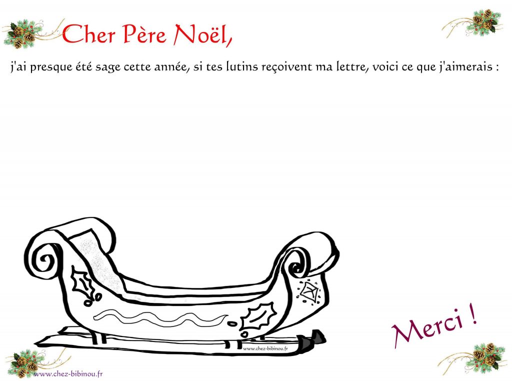 Lettre au Père Noël – Chez Bibinou