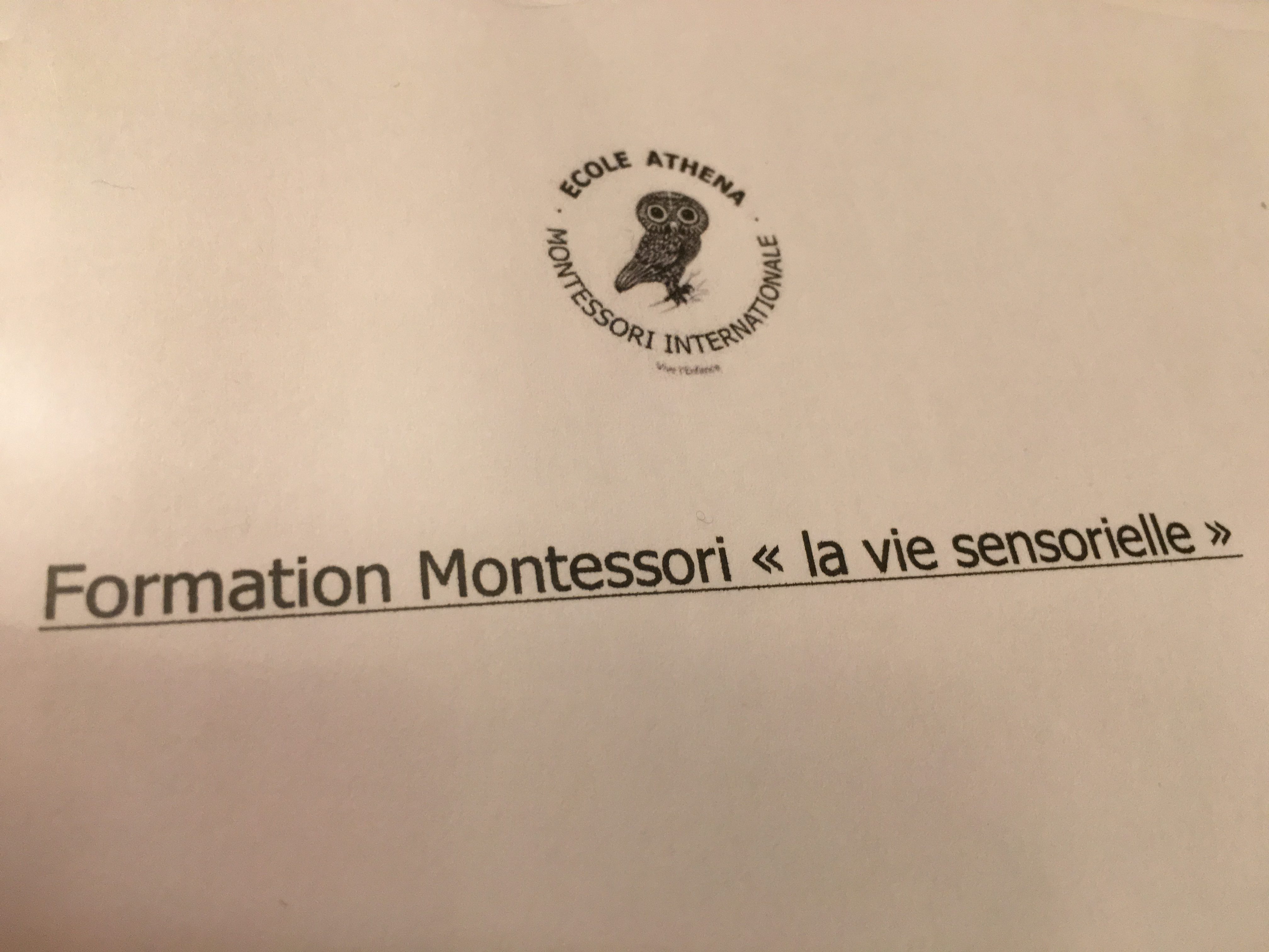 Montessori, "Vie sensorielle" 13 mai 2017
